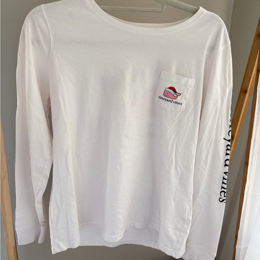 Vineyard Vines Holiday Whale Shirt - White and Pink